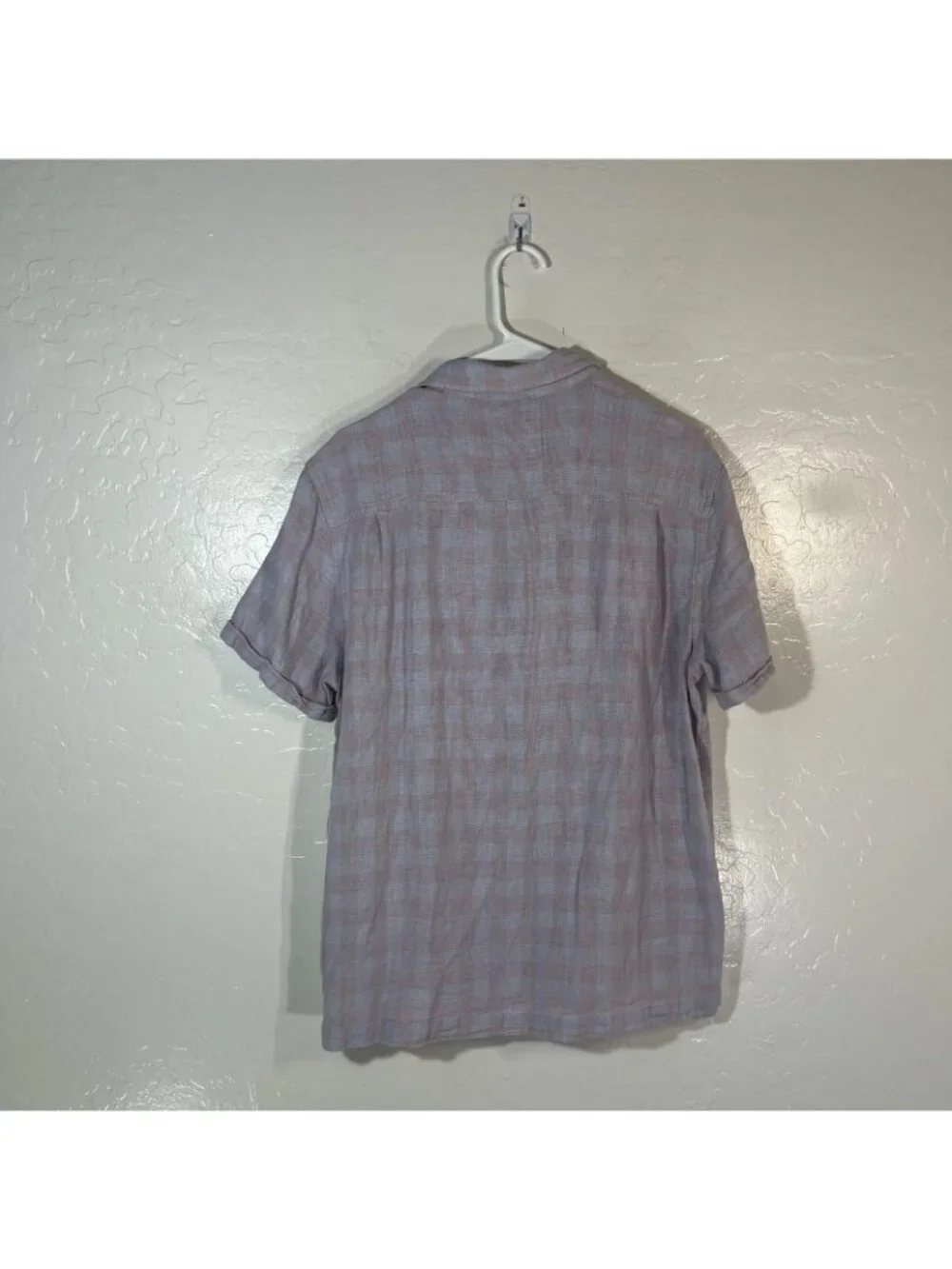 Rails Shirt Mens Medium Pink Gingham Dresden Short Sleeve Button Up Casual